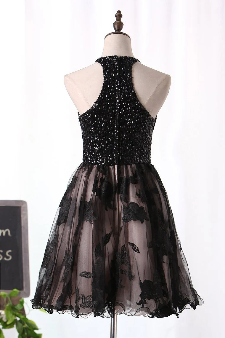 A-line elegant dress with beaded and trimmed strapless chiffon