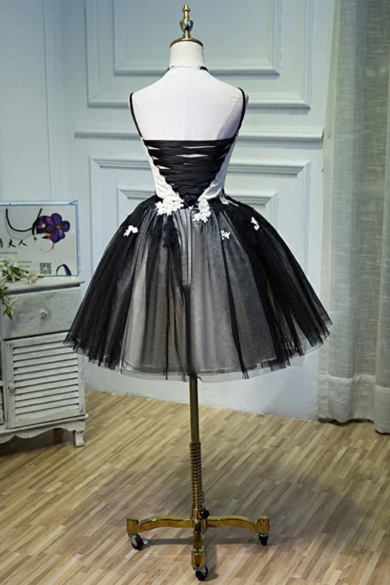 Tulle Homecoming Dress Italian Noodle Strap Decoration