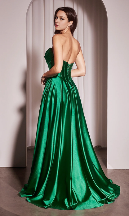 OKBBN Elegant Strapless Long A-line Ball Dress