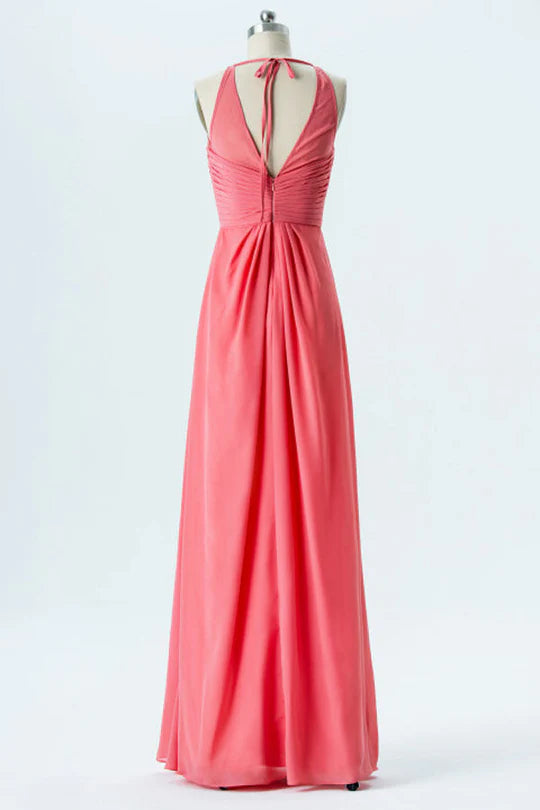 Sleeveless Backless Bridesmaid Dress