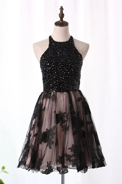 A-line elegant dress with beaded and trimmed strapless chiffon
