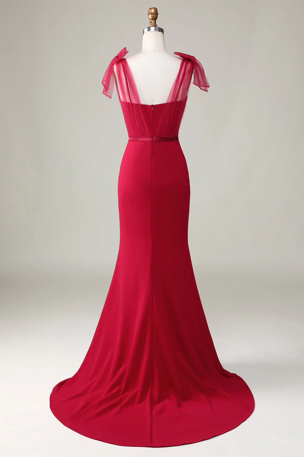 Mermaid Satin Long Bridesmaid Dress with Bows